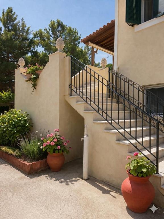 Private entrance and garden of the villa in Molyvos, Lesvos