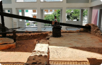 Archaeological Museum of Mytilene exhibits and Roman mosaics, Lesvos