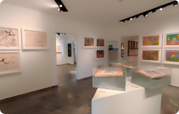 Teriade Museum interior with illustrated editions by Picasso and Matisse, Lesvos