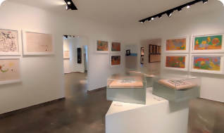 Teriade Museum interior with illustrated editions by Picasso and Matisse, Lesvos