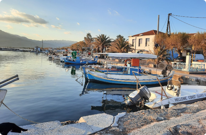 Skala Kalonis fishing harbor on the Bay of Kalloni, Lesvos